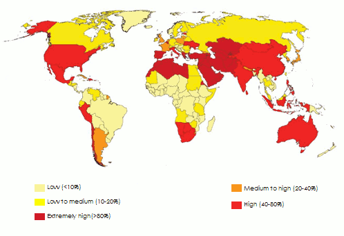drought per country