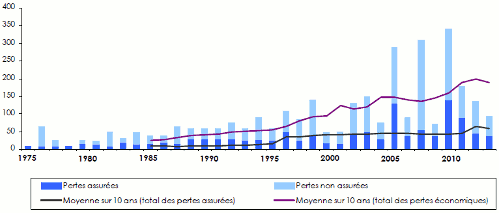 marché réassurance 2015 : pertes assurées