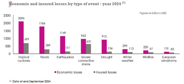 Nat Cat Economic and insured losses