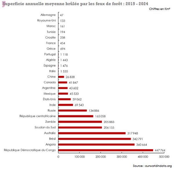 Crédit photo: Atlas Magazine feux de foret superficie brulee