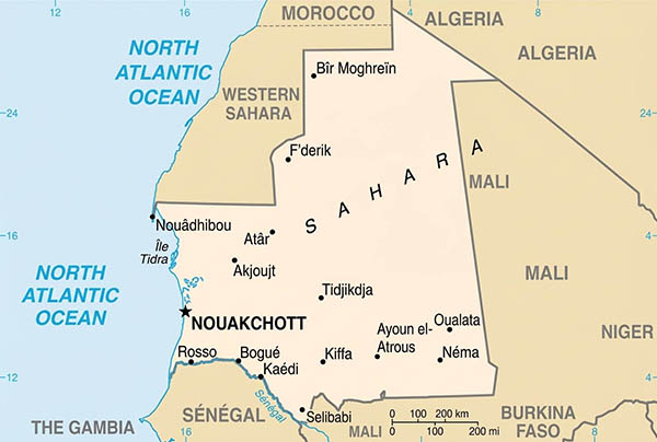 Mauritania map