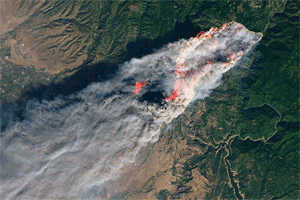 evastating wildfire in California